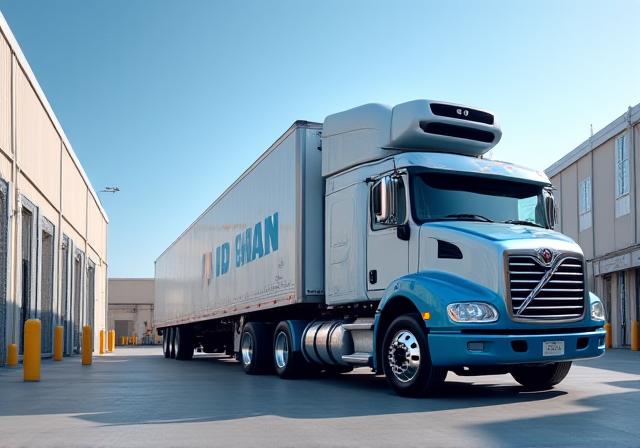 Refrigerated truck delivering pharmaceuticals in Southern California